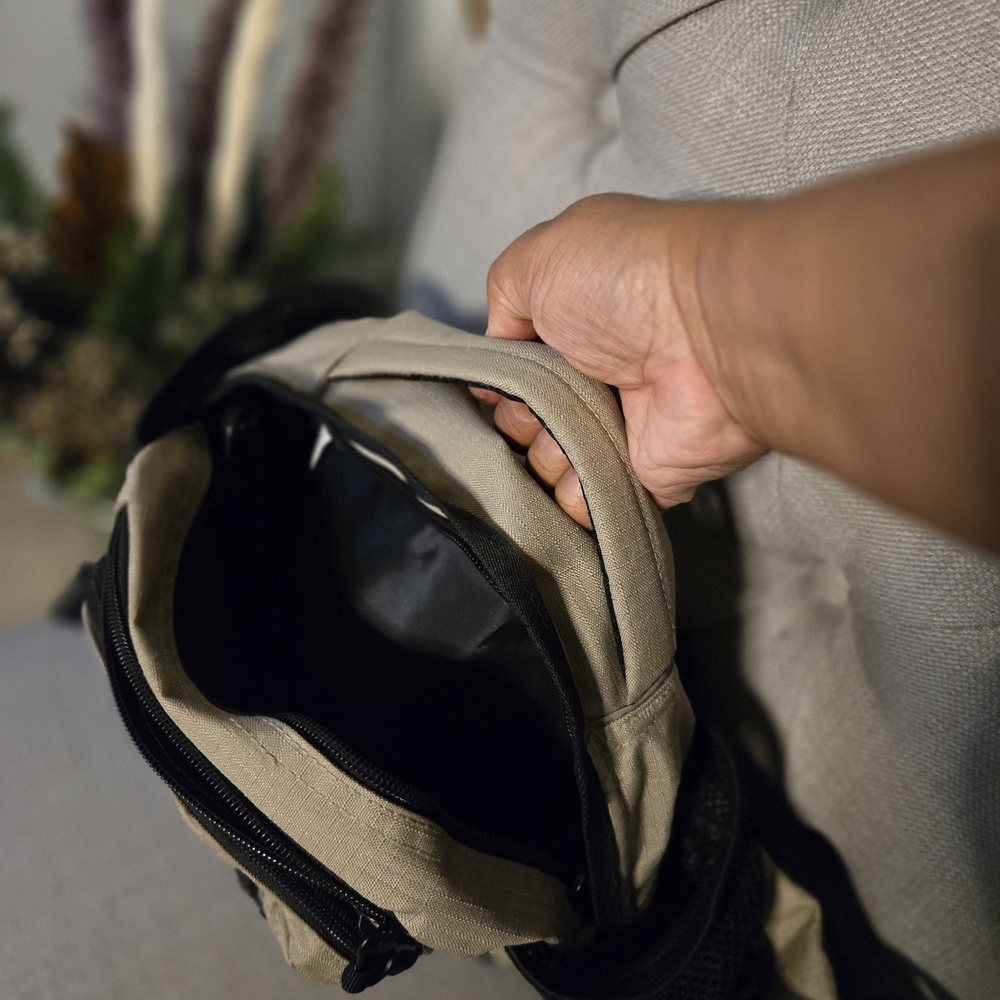Khaki Waist Pack - Men’s Casual Fanny Pack - Picture 4 of 5